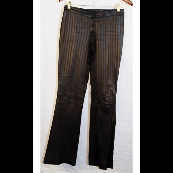 Gucci women’s black lamb leather pants.